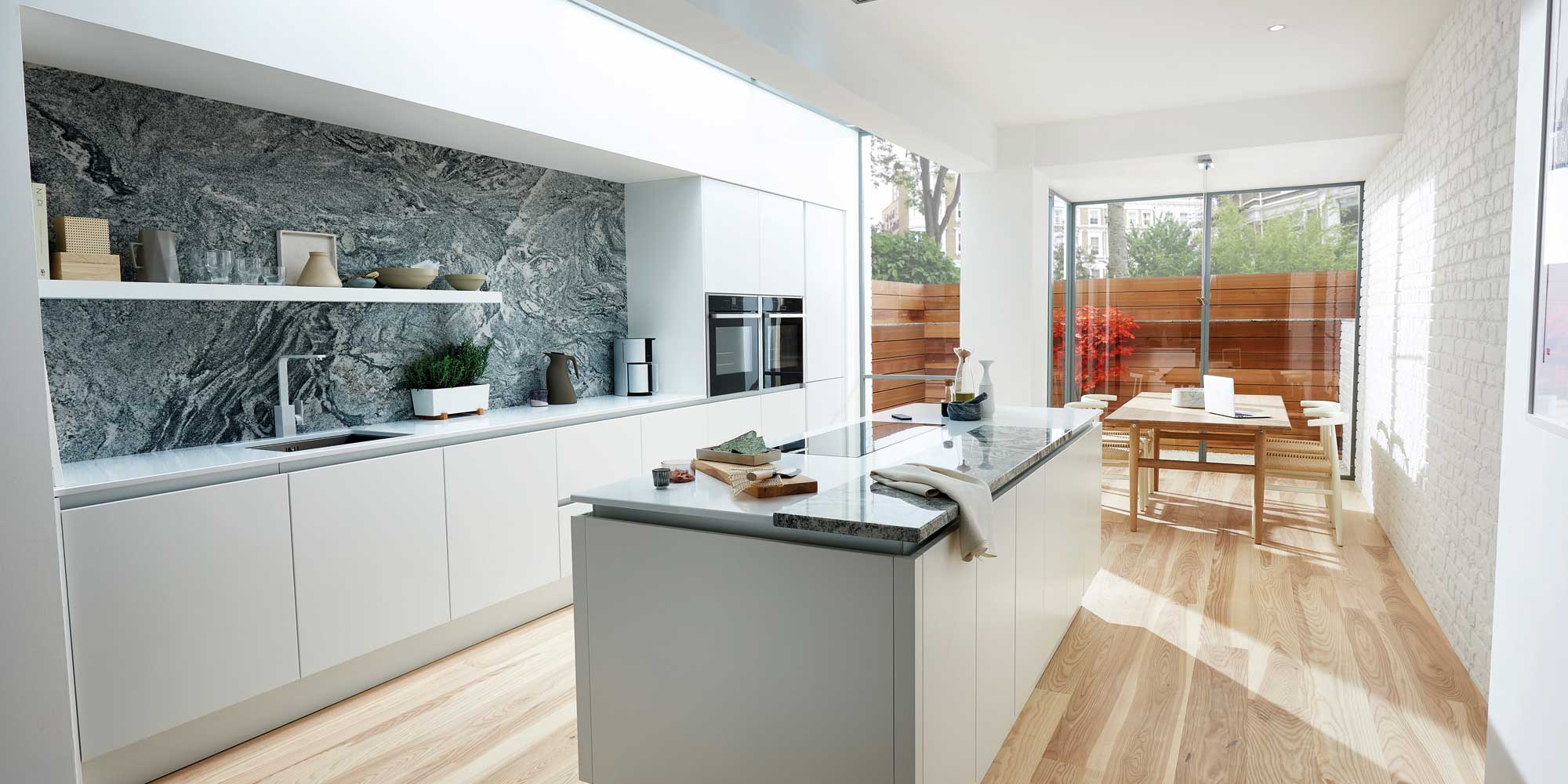 White Modern Kitchen Open